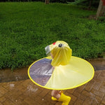 Cute Yellow Duck Baby Raincoat UFO Children Outdoor Cloak Transparent Waterproof Rain Coat Boys Girls, , Diva Unique - Diva Unique
